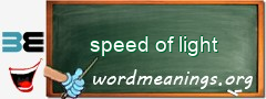 WordMeaning blackboard for speed of light